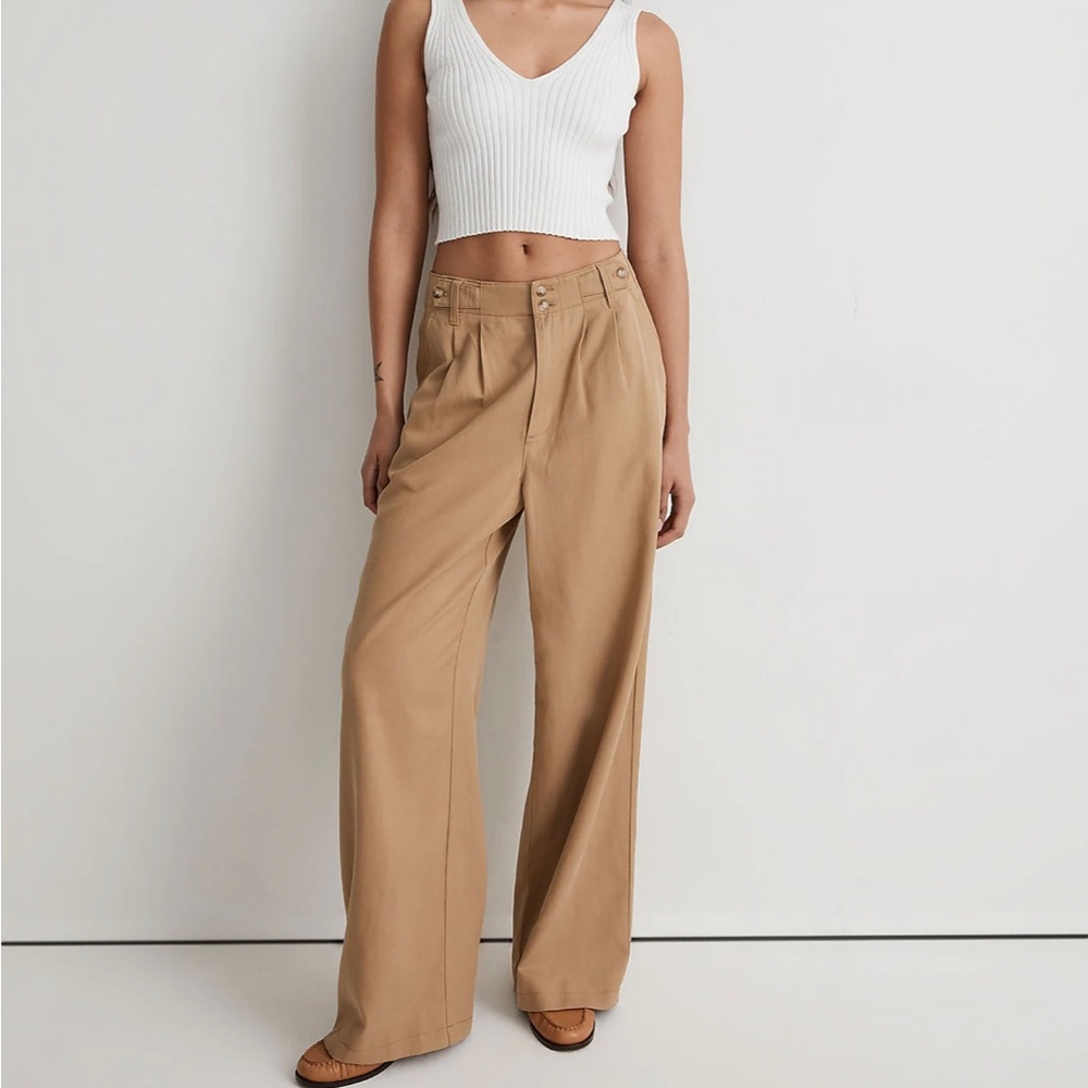 Madewell The Harlow Wide-Leg Pant Seed Khaki Size 12
